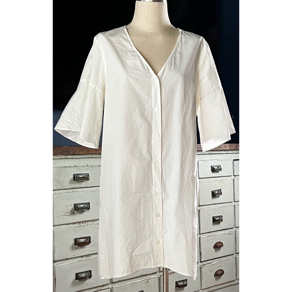 Madewell Flare Sleeve Buttondown Shirt Dress  L